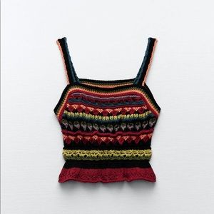 Zara Multicolor Striped Knit Top